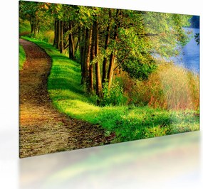 Sklenený obraz chodníky pozdĺž vody (70x50 cm)