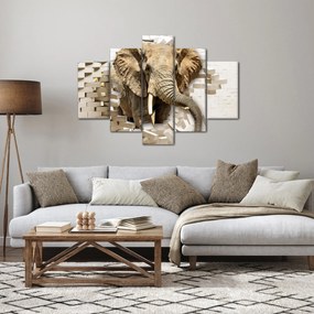 Obraz - Slon prerážajúci múr (150x105 cm)