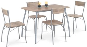 Jedálenský set HANS so 4 stoličkami, 110 x 70 x 77cm, dub Sonoma