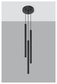 Čierne závesné svietidlo Sollux Fideus