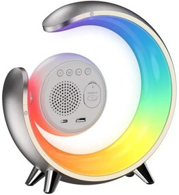 Immax 08985L-LED RGBW stmievateľná stolná lampa s budíkom LED/20W/5V USB striebo
