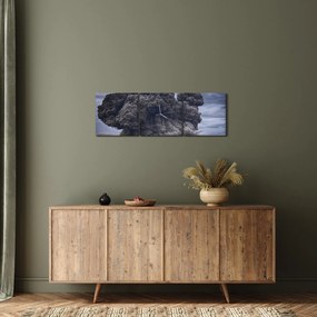 Obraz - Sopečná erupcia (s hodinami) (90x30 cm)