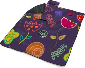 Sablio Plážová deka Nakreslené kvetiny: 200x140 cm