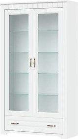 Široká vysoká vitrína Atik, biela