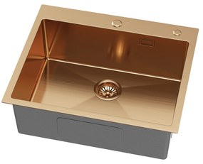 Erga HD, 1-komorový oceľový drez 600x500x210 mm, ružové zlato, ERG-MLS-HD6050Z
