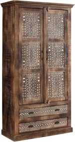 Hnedá šatníková skriňa z mangového dreva 190x45 cm Maneesh – Støraa