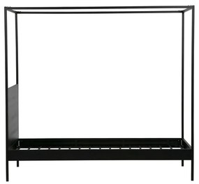 Čierna kovová jednolôžková posteľ s roštom 90x200 cm Dani – WOOOD