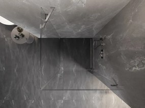 Mexen Lunar-B, pravostranný výklopný sprchový kút 90 x 90 cm, 8mm číre sklo, chrómový profil, 832-090-090-01-00-P