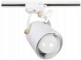 BERGE Reflektorová koľajnicová lampa IP20 pre žiarovku E27 - biela
