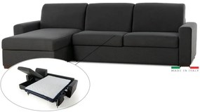 Rohová sedacia súprava na každodenné spanie ONE s rozkladom, Ľavá, 140, tm. šedá (jazz 22 graphite)