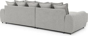 Svetlosivá rohová pohovka (ľavý roh/s leňoškou) Albane – Ropez