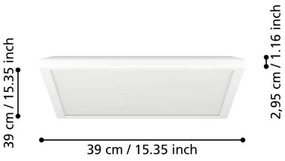 Eglo 901461-LED St. kúpeľ. svietidlo ROVITO-R 17,6W/230V 39x39 cm IP44 biela + DO