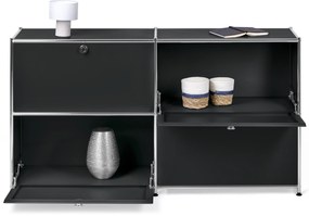 Odkladacia skrinka »CN3« so štyrmi výklopnými doskami, čierna