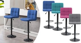 Barové stoličky s látkovým poťahom, 2 ks, rôzne farby- pink