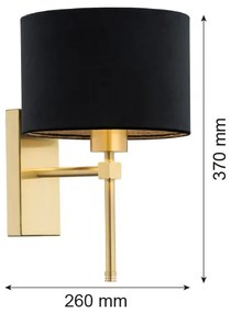 Argon 8050 - Nástenná lampa ABBANO 1xE27/15W/230V mosadz/čierna