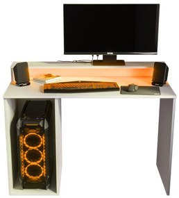 Herný PC stolík Garrick 2 (biely) (s LED RGB osvetlením). Vlastná spoľahlivá doprava až k Vám domov. 1064136