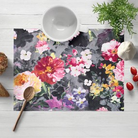Biante Dekoračné prestieranie na stôl PM-020 Maľované kvety na sivom 30x40 cm