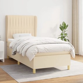 Boxspring posteľ s matracom krémová 100x200 cm látka 3128666
