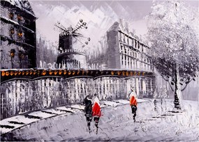 Sklenený obraz - Olejomaľba mesta II. (70x50 cm)