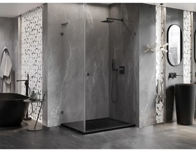Mexen Lunar-B L výklopný sprchový kút pravý 100 x 70 cm, číre sklo, grafitová, 832L-100-070-95-00-P