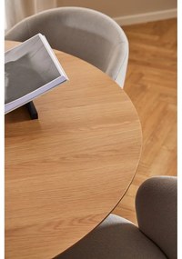 Čierno-prírodný okrúhly jedálenský stôl s doskou v dubovom dekore ø 120 cm Soli – Actona