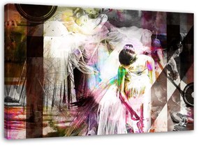 Obraz na plátně, Baletka abstraktní barevné - 120x80 cm