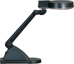 Stolná LED lampa so zväčšovacou lupou, čierna