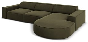 Zelená zamatová rohová pohovka (pravý roh) Jodie - Micadoni Home