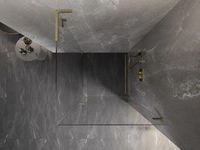 Mexen Lunar-B L, 1-krídlový sprchový kút, pravý, 90 x 90 cm, 8mm číre sklo, zlatý matný profil, 832L-090-090-55-00-P