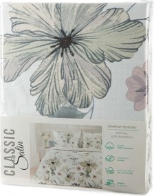 SATÉNOVÉ OBLIEČKY SPRING37 160X200 CM, 2 KS 70X80 CM KVETY