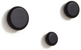 Čierne nástenné drevené háčiky v súprave 3 ks Nadue – Kave Home