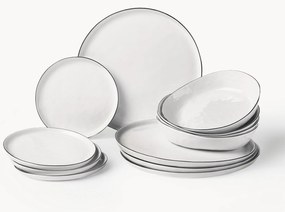 Ručne vyrobená porcelánová súprava riadu Salt, 4 osoby, 12 ks