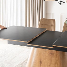 Jídelní rozkládací stůl Lizbona 160/200 cm z masivu černý/dub přírodní
