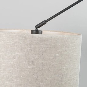 Závesné svietidlo čierne s tienidlom 35 cm svetlosivá nastaviteľné - Blitz