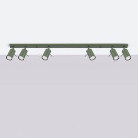 Bodové svietidlo Ring, 6x olivové kovové tienidlo, (možnosť polohovania)