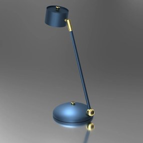 EUlight Stolná lampa Arena, 1x tmavomodré kovové tienidlo, db/g