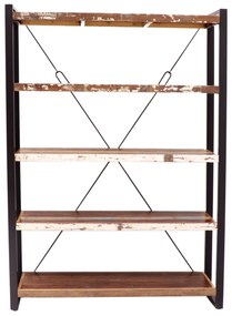 furniture-nabytek.cz - Police na knihy 160x200x35 z kovu a dreva mango