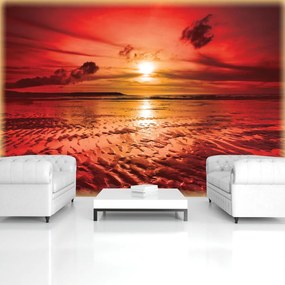 Fototapeta - Červený západ slnka (254x184 cm)