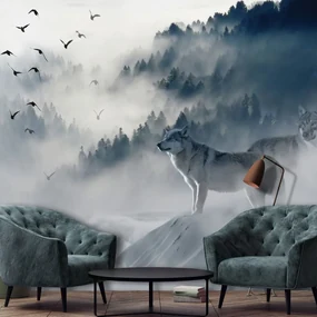 Fototapeta - Vtáky v hmle (254x184 cm)