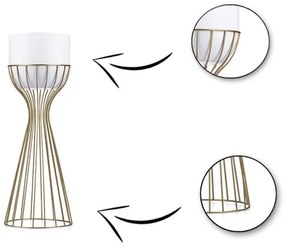 Kovový kvetináč LOFT 46x20 cm zlatá/biela