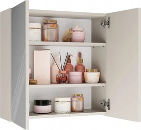 Závesná kúpeľňová skrinka so zrkadlom POLA 2DL kašmírová