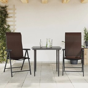 Skladacie záhradné stoličky 2 ks hnedé polyratan 4007138