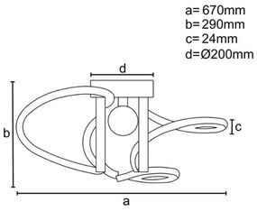 LED Stmievateľný prisadený luster LED/70W/230V 3000-6500K + diaľkové ovládanie
