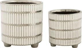 Sada 2 ks obalů na květináč Ray bílo-stříbrná