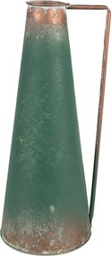 Zelený antik plechový dekoračný džbán - 14*12*31 cm