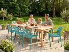 Plastová stolička TREGO s opierkami, modrá