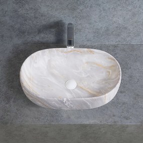 Cerano Deno, keramické umývadlo na dosku 590x410x145 mm, mramor svetlý, CER-CER-432956