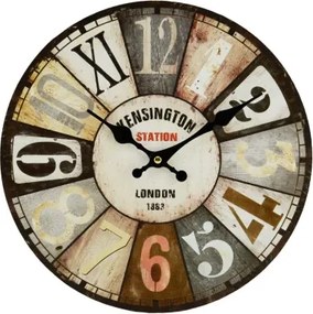 Nástenné hodiny Kensington Station 30 cm, vintage, MDF%