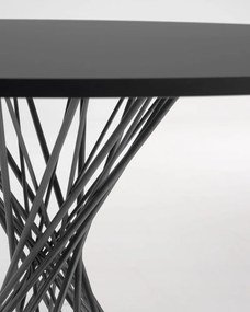 Čierny okrúhly jedálenský stôl s čiernou doskou ø 120 cm Niut – Kave Home