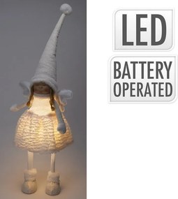 LED anjelka v bielej farbe 81 cm